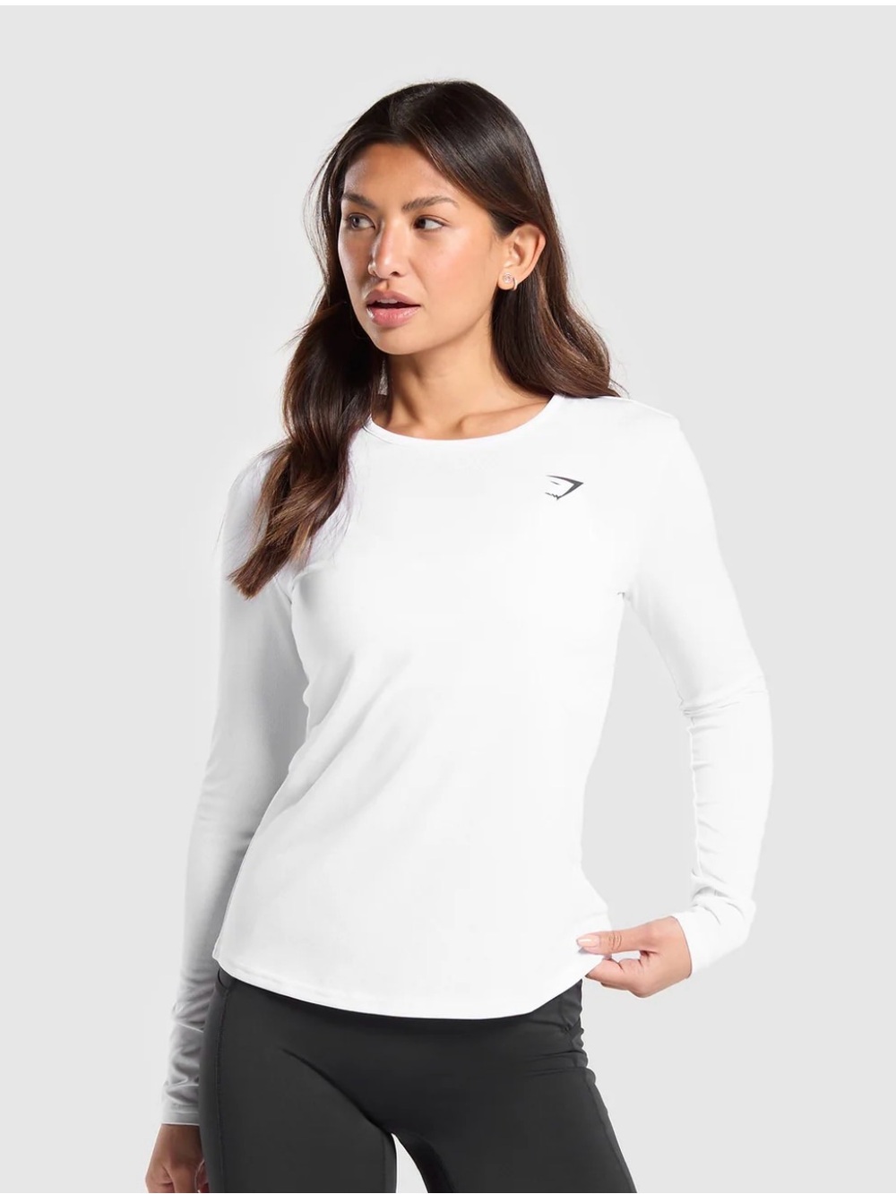 Gymshark Training Long Sleeve Top White Women’s XS | Activewear Workout Shirt